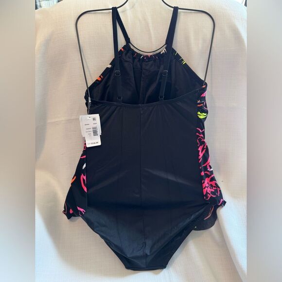 Magicsuit Neon Nature Jill One Piece Swimsuit High Neckline Black Neon 10 NWT - Picture 4 of 13